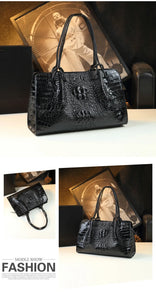 Luxury Genuine Leather Women's Bag Crocodile Pattern