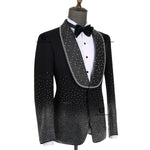 Load image into Gallery viewer, Cenne Des Graoom Men&#39;s Suits Ornament Shining Tuxedo Slim Fit with Oversized Shawl Lapel
