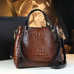 Load image into Gallery viewer, Genuine Leather Women&#39;s Fashion Crocodile Print Bucket Bag
