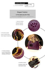Load image into Gallery viewer, Genuine Leather Women&#39;s Handbags Crocodile Pattern
