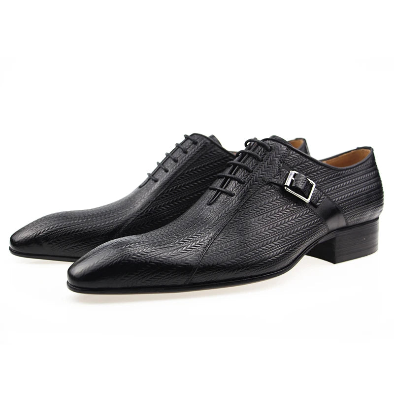 Genuine Leather Brock Shoes Lace Up for Men