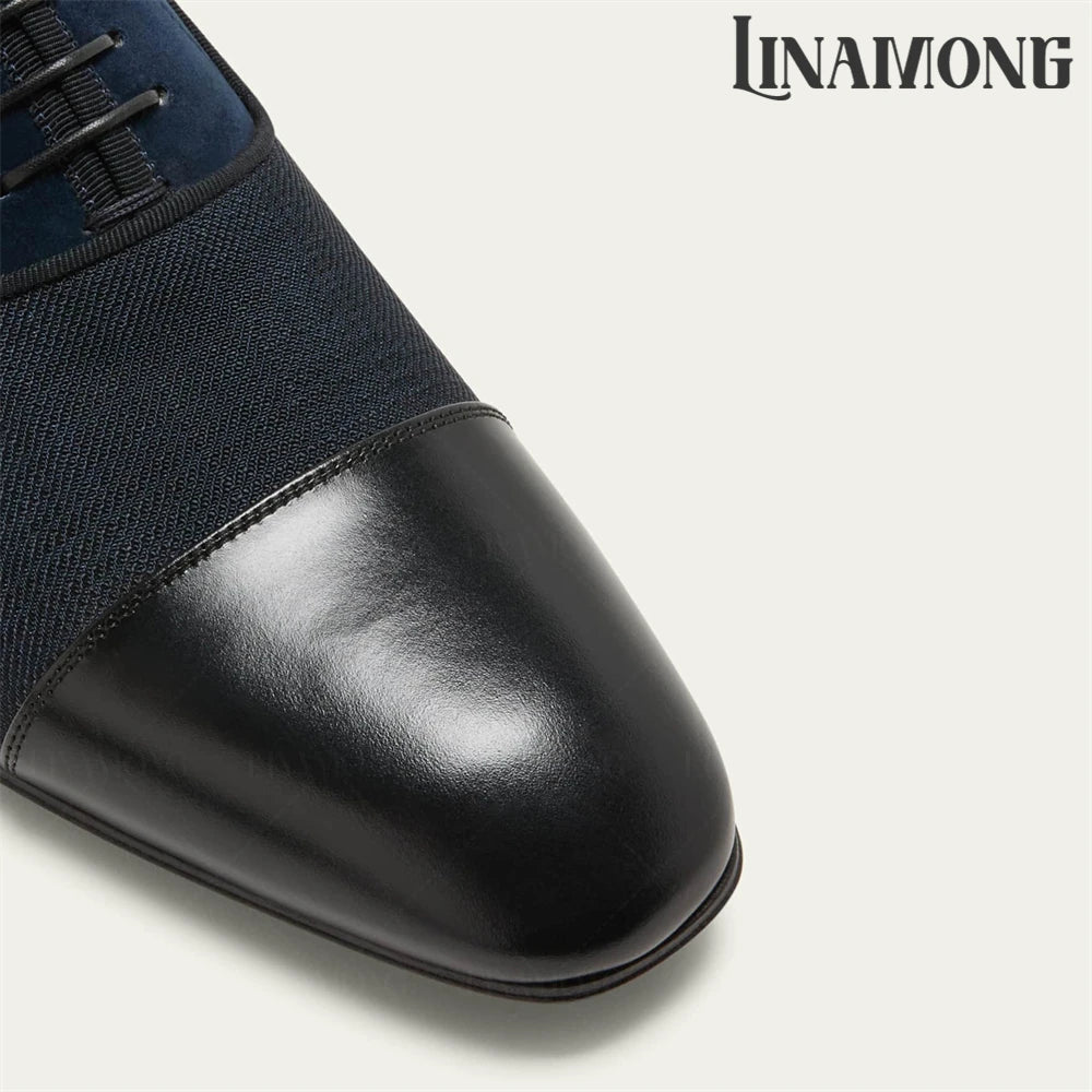 Leather Suede Oxford Men Elegant Lace-Up Dress Shoes
