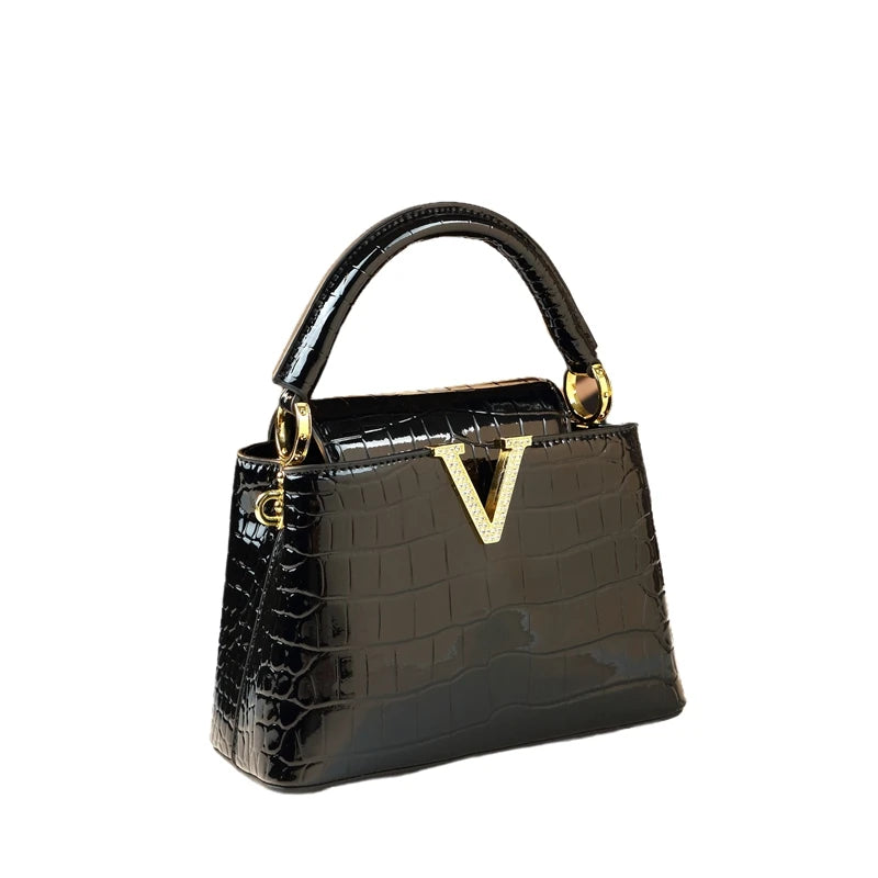 Crocodile Pattern Leather Women's Handbags
