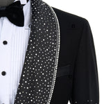 Load image into Gallery viewer, Cenne Des Graoom Men&#39;s Suits Ornament Shining Tuxedo Slim Fit with Oversized Shawl Lapel
