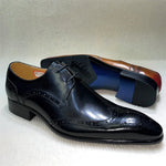Load image into Gallery viewer, Genuine Leather Brogue Shoes Handmade Casual Oxfords Breathable Lace-Up Dress Shoes

