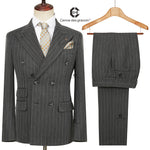 Load image into Gallery viewer, Cenne Des Graoom Double-Breasted Stripe Suits for Men

