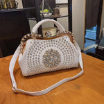 Load image into Gallery viewer, Diamonds Women&#39;s  Leather clip Rhinestone Bag
