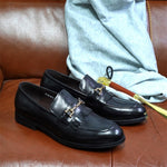 Cargar imagen en el visor de la galería, Italian Luxury Men&#39;s Shoes Metal Buttons Handmade Comfort Social Shoe
