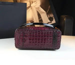 Load image into Gallery viewer, Genuine Leather Women&#39;s Fashion Crocodile Print Bucket Bag
