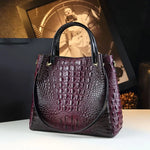Load image into Gallery viewer, Genuine Leather Women&#39;s Fashion Crocodile Print Bucket Bag
