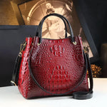 Load image into Gallery viewer, Genuine Leather Women&#39;s Fashion Crocodile Print Bucket Bag

