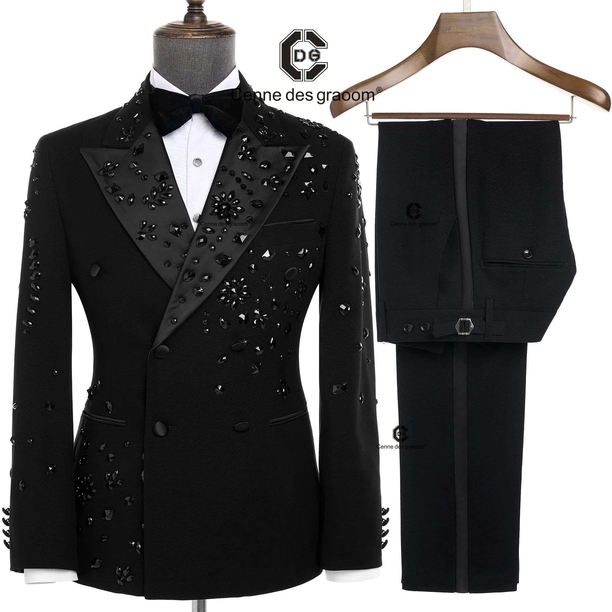 Cenne Des Graoom Elegant Luxury Men's Double-Breasted Tuxedo