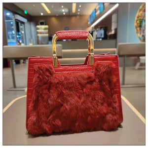 Women's Handbag Luxury Fashion Real Rabbit Hair Single Shoulder Bag