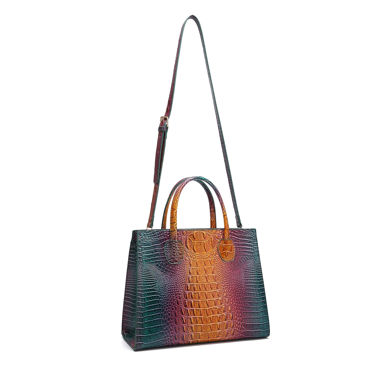 3 Pcs Crocodile Pattern Handbag & Purses Set