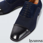 Load image into Gallery viewer, Leather Suede Oxford Men Elegant Lace-Up Dress Shoes
