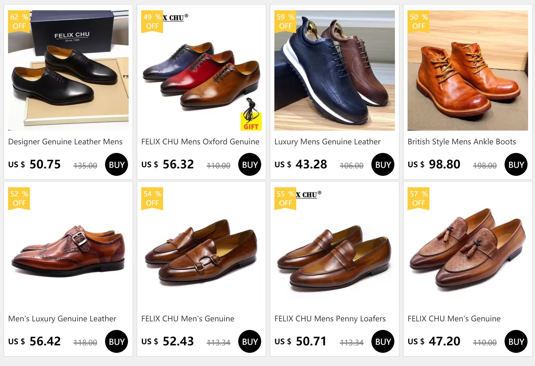 Genuine Leather Brogue Shoes Handmade Casual Oxfords Breathable Lace-Up Dress Shoes