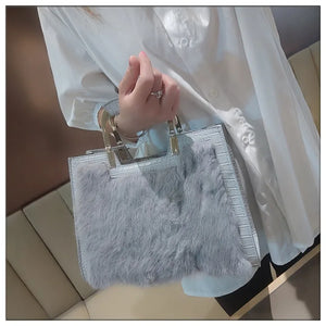 Women's Handbag Luxury Fashion Real Rabbit Hair Single Shoulder Bag