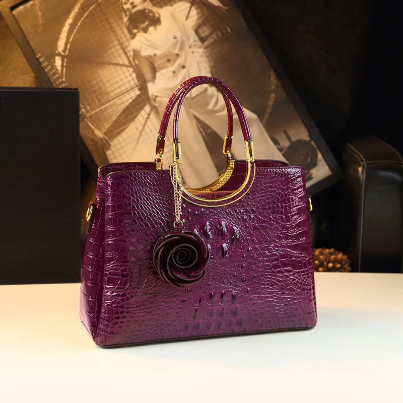 Genuine Leather Women's Handbags Crocodile Pattern