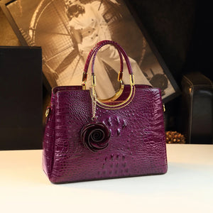 Genuine Leather Women's Handbags Crocodile Pattern