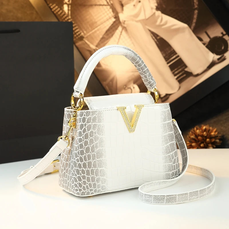 Crocodile Pattern Leather Women's Handbags