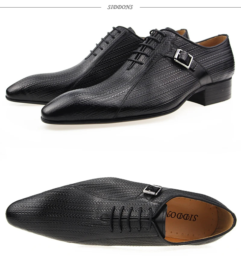 Genuine Leather Brock Shoes Lace Up for Men