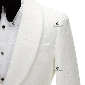 Cenne Des Graoom Men's Tuxedo with Satin Side Stripe Slim Fit Shawl Lapel