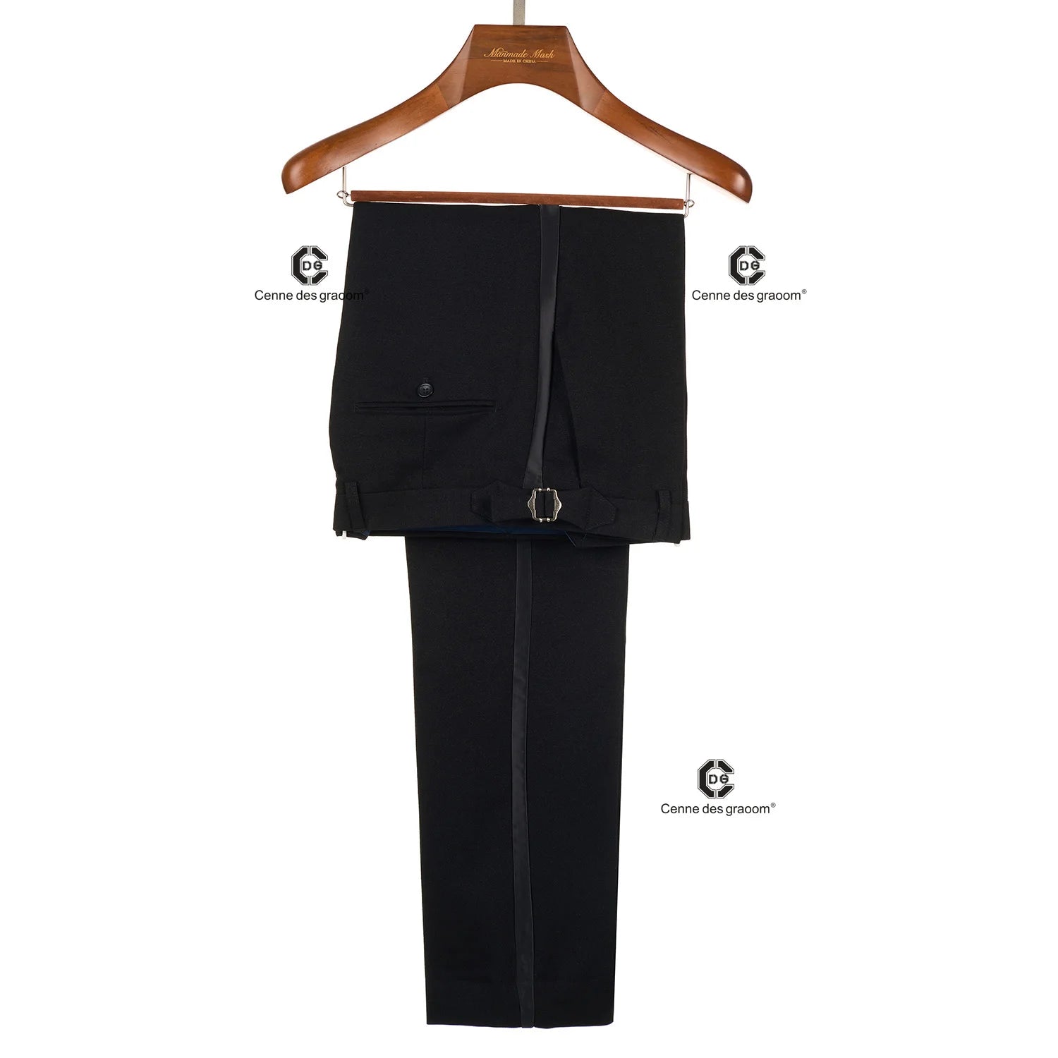 Cenne Des Graoom Men's Suits Ornament Shining Black Gold Tuxedo with Oversized Shawl Lapel