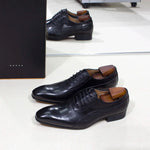 Load image into Gallery viewer, Luxury Men&#39;s Italian Leather Hand-polished Pointed Toe Lace-up Shoes
