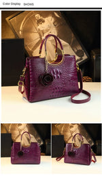 Load image into Gallery viewer, Genuine Leather Women&#39;s Handbags Crocodile Pattern
