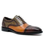Load image into Gallery viewer, Genuine Leather Mens Formal Oxford Cap Toe Lace-Up Shoes for Men
