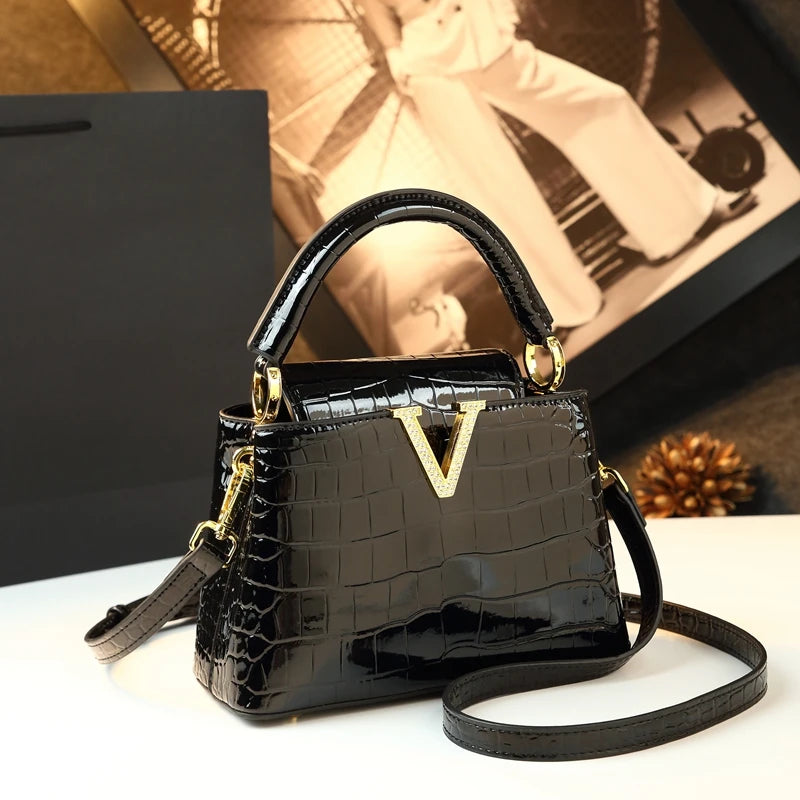 Crocodile Pattern Leather Women's Handbags