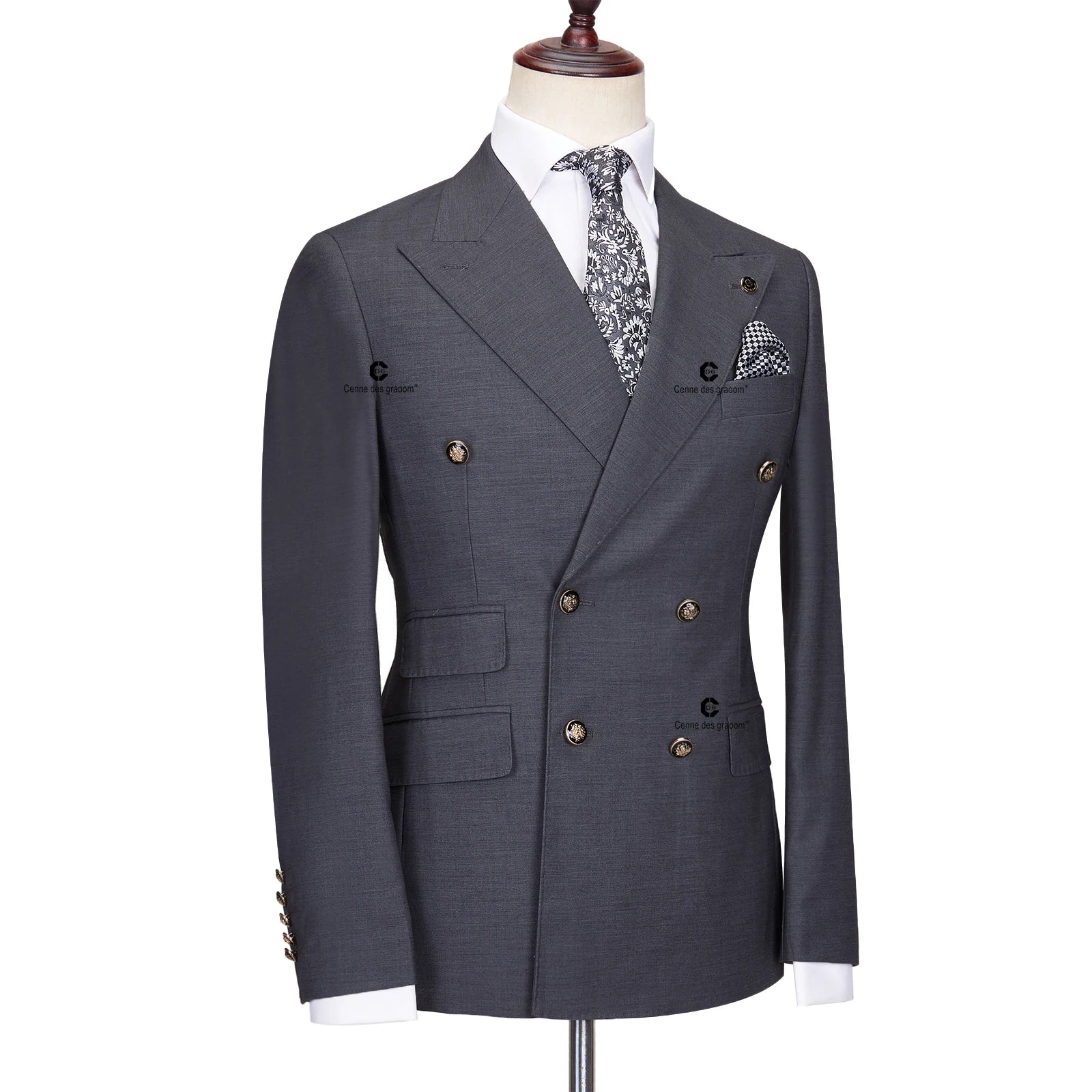 Cenne Des Graoom Elegant Double-Breasted Two-Piece Set High-Quality Costume