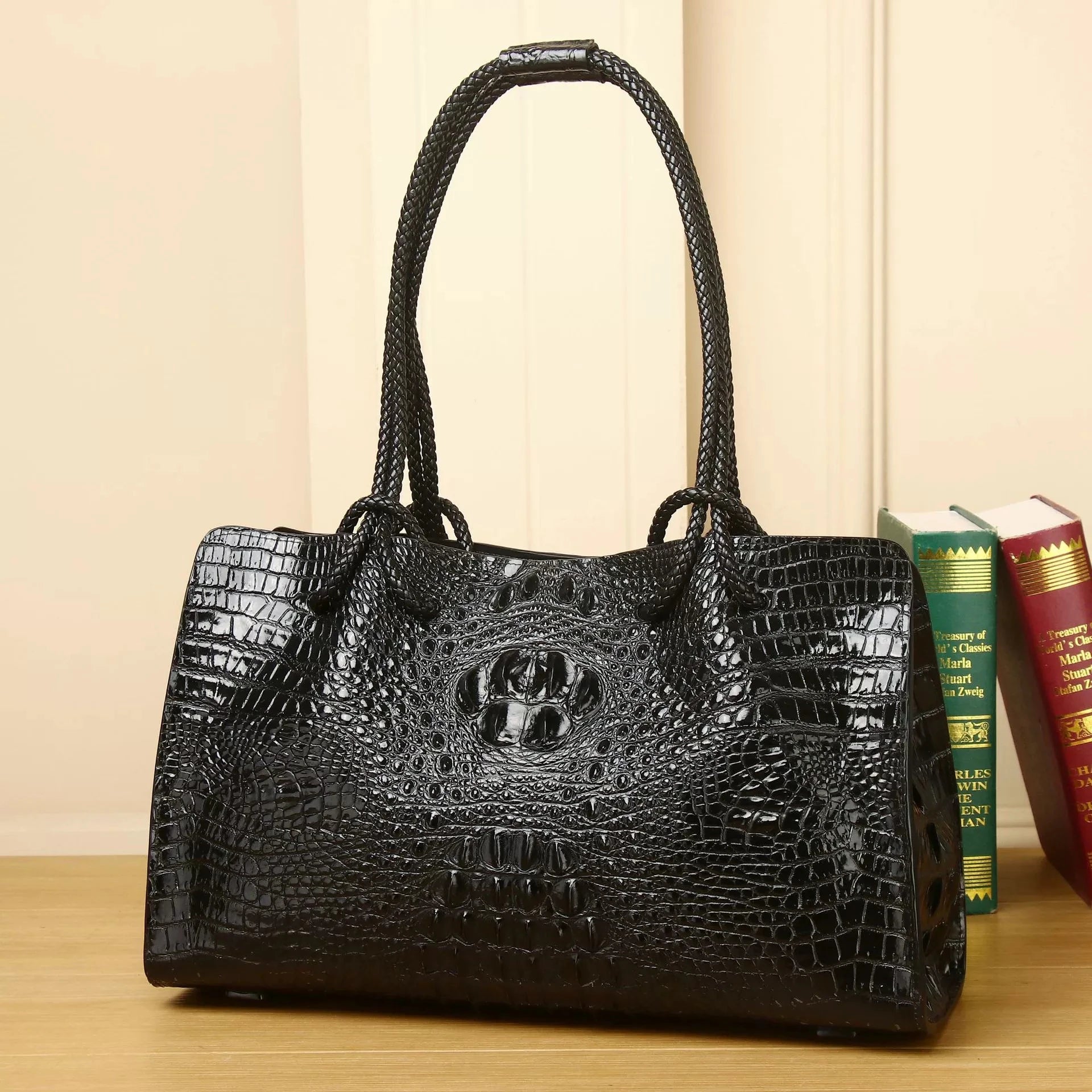 Luxury Genuine Leather Women's Bag Crocodile Pattern