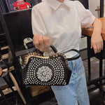 Load image into Gallery viewer, Diamonds Women&#39;s  Leather clip Rhinestone Bag

