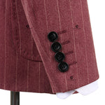 Load image into Gallery viewer, Cenne Des Graoom Maroon Striped Double-Breasted Men&#39;s Suits With Patch Pocket
