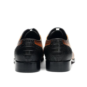 Luxury Men's Brogue Formal Round Toe Mixed-Colors Oxford Dress Shoes