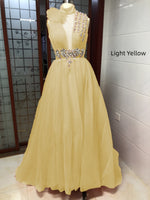 Load image into Gallery viewer, Wedding Dresses for Bride High Neck Thigh-High Slits Hollow Beads Crystal Bridal Gowns robe
