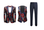 Load image into Gallery viewer, Elegant Formal Groom Men Dress Wedding Suits For Men Printed Floral Tuxedo Groomsmen Wedding Blazer Suits
