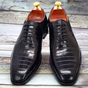 Handmade men's Oxford shoes Genuine Leather Crocodile Print Classic Business Formal Shoes for Men