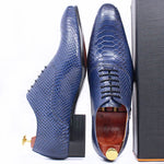 Load image into Gallery viewer, Luxury Men Oxford Shoes Snake Skin Prints Classic Style Dress Leather Shoes Lace Up Pointed Toe Formal Shoes
