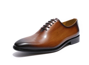 Real calf leather whole-cut Oxfords Classic Soft Handmade Office Business Formal Shoes for Men