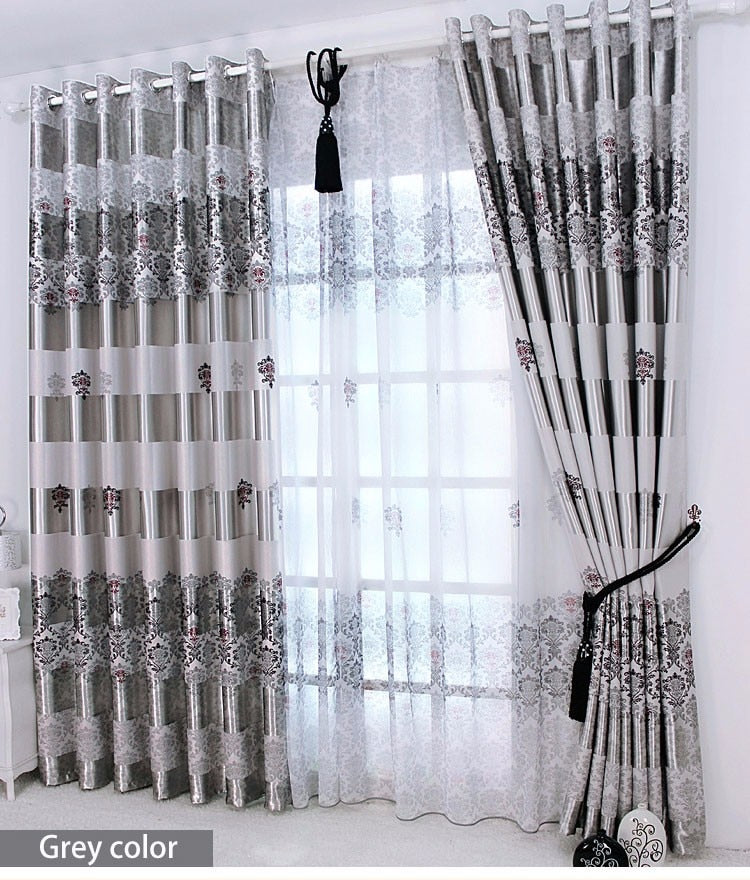 1 pc New Curtains for Windows Drapes European Modern Elegant Noble Printing Shade Curtain For Living Room Bedroom
