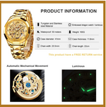 Load image into Gallery viewer, JSDUN Brand Luxury Automatic Mechanical Watches for Men Gold Dragon Watch Waterproof Fashion Unique Gift relogio masculino
