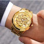 Load image into Gallery viewer, JSDUN Brand Luxury Automatic Mechanical Watches for Men Gold Dragon Watch Waterproof Fashion Unique Gift relogio masculino
