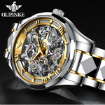 Load image into Gallery viewer, OUPINKE Men Mechanical Wristwatch Skeleton Automatic Watch Top Brand Sapphire Waterproof Watch
