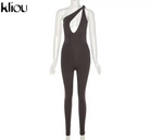 Load image into Gallery viewer, One shoulder Sexy Cut Out Rompers Womens Jumpsuit solid Backless Active Wear Skinny Slim Jumpsuits
