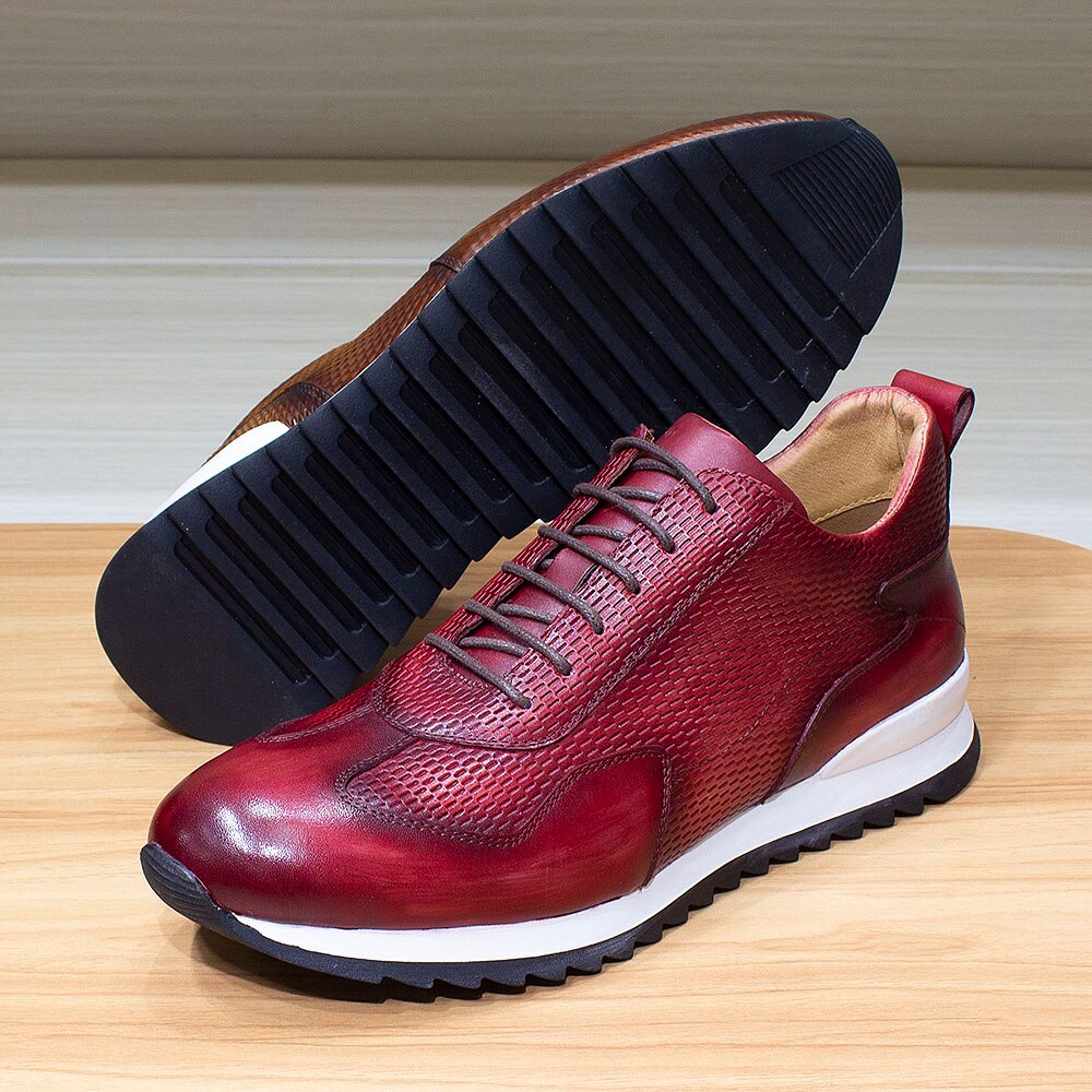 Men's Casual Sneakers Genuine Leather Lace-Up Comfortable Oxford Fashion Breathable Outdoor Walking Flat Shoes for Men
