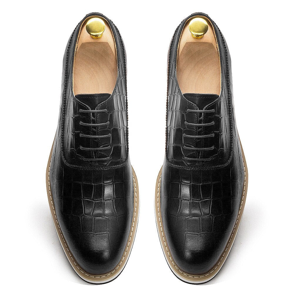 Classic Genuine Cow Leather Casual Shoes Lace-Up Plain Toe Flat Oxford Shoe for Men Handmade Leather Original Sneaker