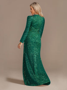 Luxury Long Sleeve V-Neck Evening Dress For Female Prom Cocktail Dresses