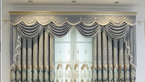 European Style Curtain Shading Embroidery Light Luxury Atmosphere Finished Product Curtains for Living Dining Room Bedroom